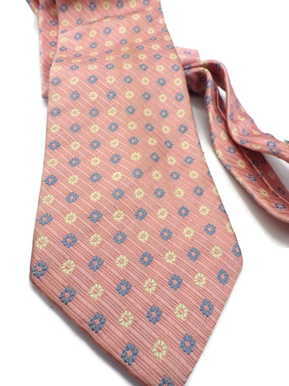 Pink Necktie/ Breuer/ Made in France/Corded Silk