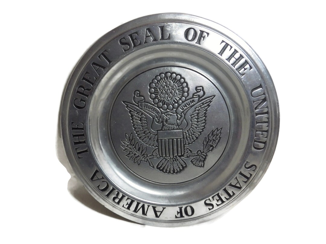 専用ですVintage Wilton Pewter Plate 　アメリカ Vintage Wilton Columbia Pewter Plate/ Great Seal of the