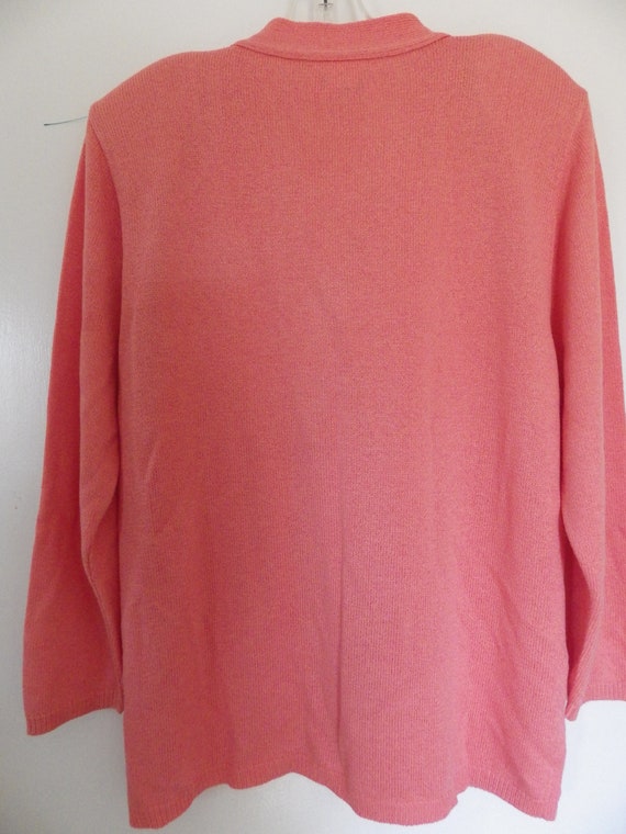 Vintage 1980s LAURA by Alyzia Knit Top Coral Blou… - image 4