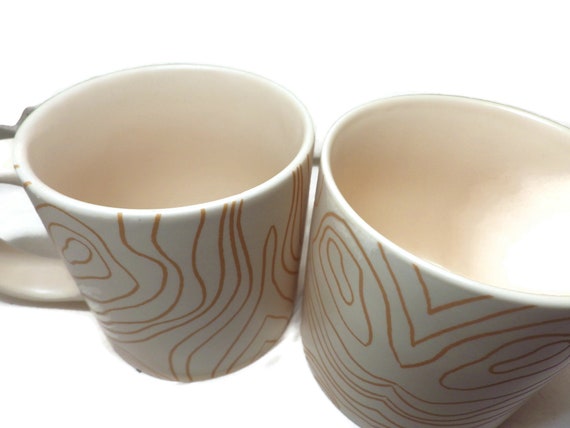 Two Whitney Kerney Mugs/Off-White and Terracotta … - image 5