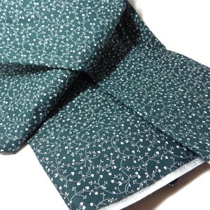 Vintage Fabric Quilting Green with Tiny White Hearts 40&quot; X 44&quot;