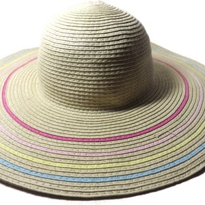 Carter&#39;s Girl&#39;s Toddler Straw Sun Hat Wide Brim Size 2t - 4t