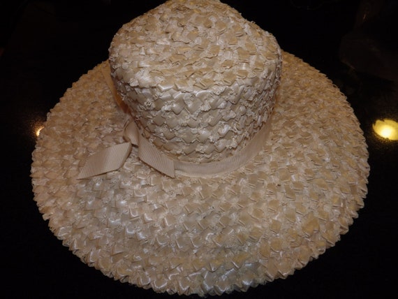 1990s Vintage Woven Raffia Hat JANYTH ROY Wide Br… - image 2