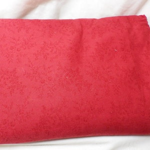 Red Quilting Fabric/ Subtle Tone-on-Tone Vine Design/ 1 2/3 Yards