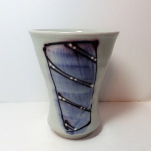 Vintage Studio Pottery Cup Tumbler Vase Wheel Thrown Artist Signed
