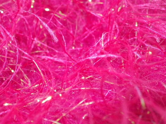 1980s Small Knit Pouch Handbag Hot Pink Eyelash Y… - image 7