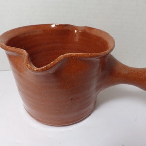 Vintage Seagrove Pottery/ Sauce Pot Gravy/ Handled/ Double Spouts