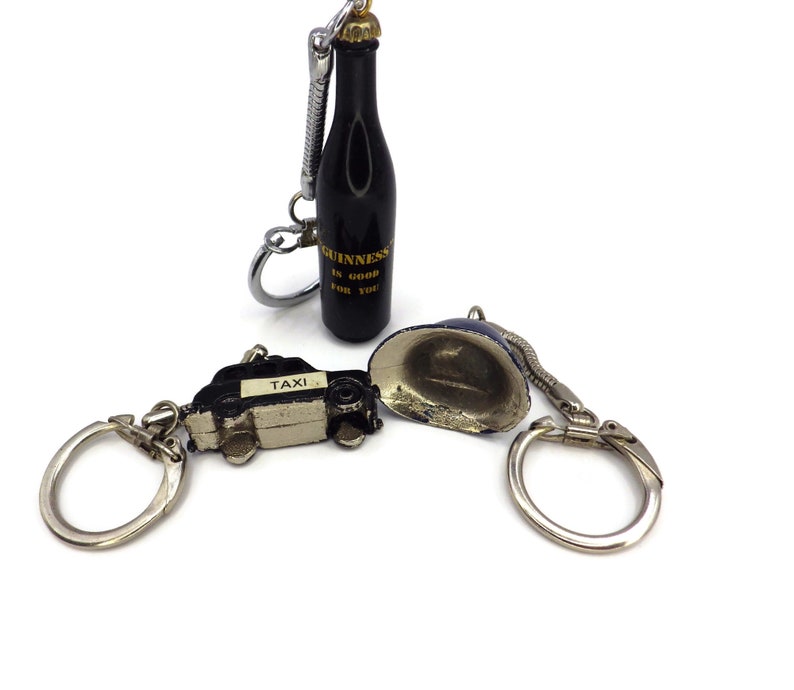 Keychains/ Bag Charms/ Three London/ England/Taxi/ Guinness Beer/ Bobby Hat image 4