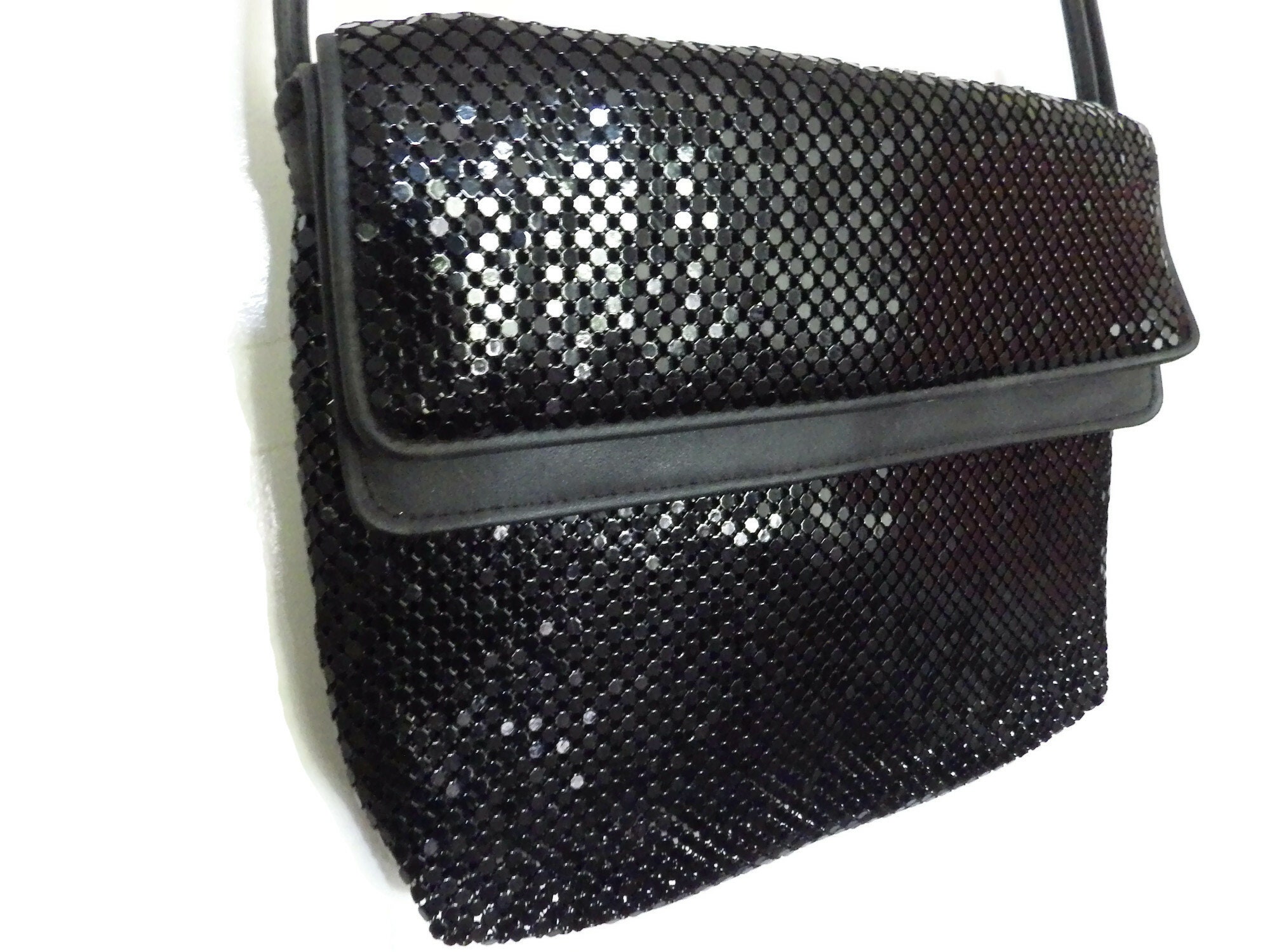 Vintage Whiting & Davis/ Black Metal Mesh Shoulder Bag - Etsy