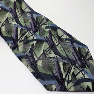 Vintage 1990s Jerry Garcia Silk Tie: Butterflies III, Green & Black