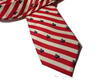 Vintage Giorgio Armani Tie Red White Stripes