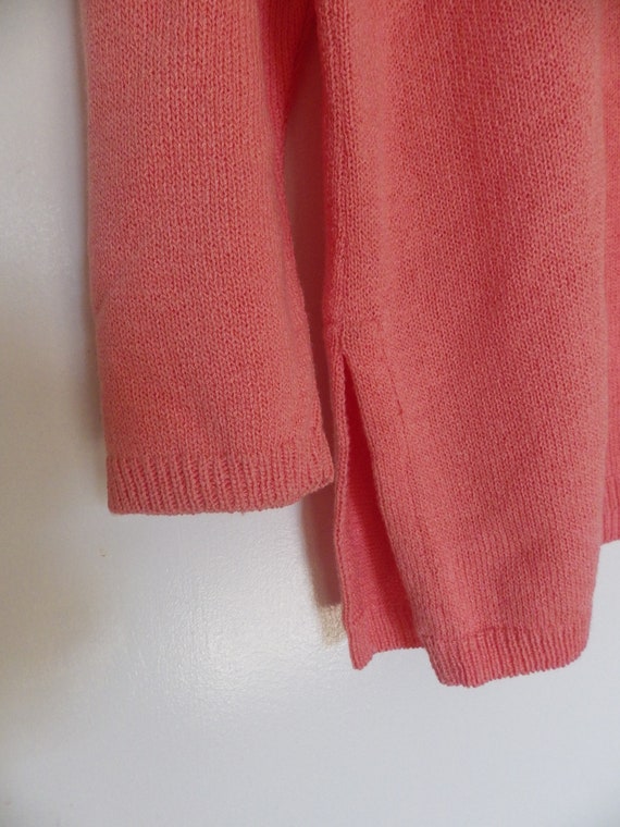 Vintage 1980s LAURA by Alyzia Knit Top Coral Blou… - image 3