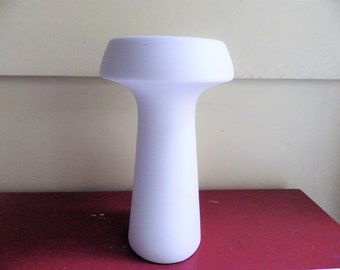 1950s Candle Holder Mid Century Modern White Ceramic Pillar or Taper