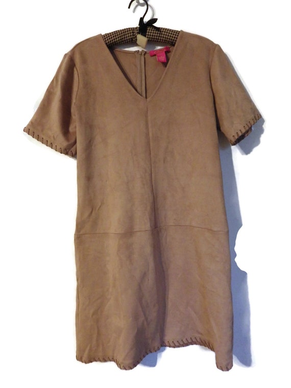 Vintage Catherine Malandrino Utra Suede A-line Dress Buckskin Look Size 10  - Etsy