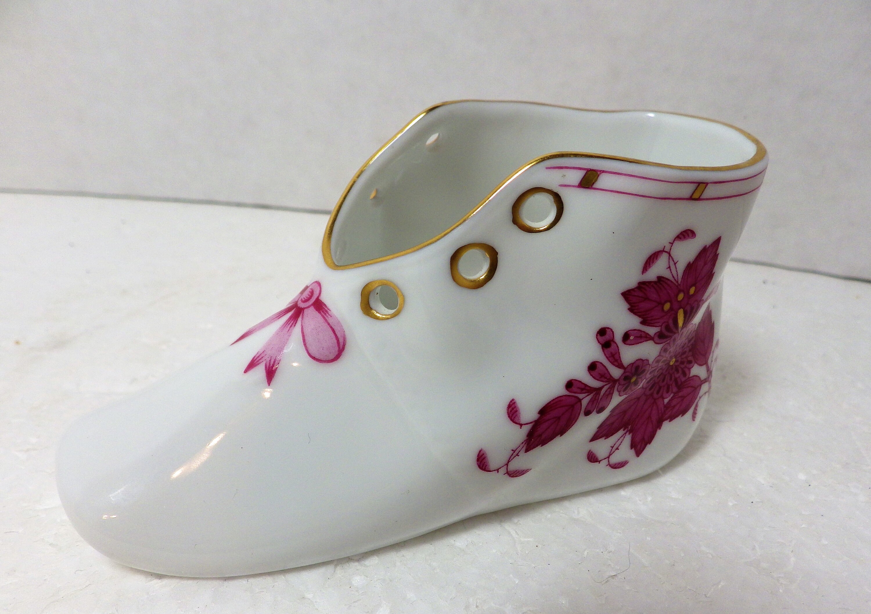 Vintage Herend Hungary Baby Shoe Raspberry Chinese Bouquet Etsy