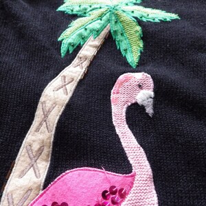 Kardigan Pink Flamingo/The Quacker Factory/ Czarny/ Różowy/ Zielony/ Palmy/ ŚREDNI zdjęcie 4