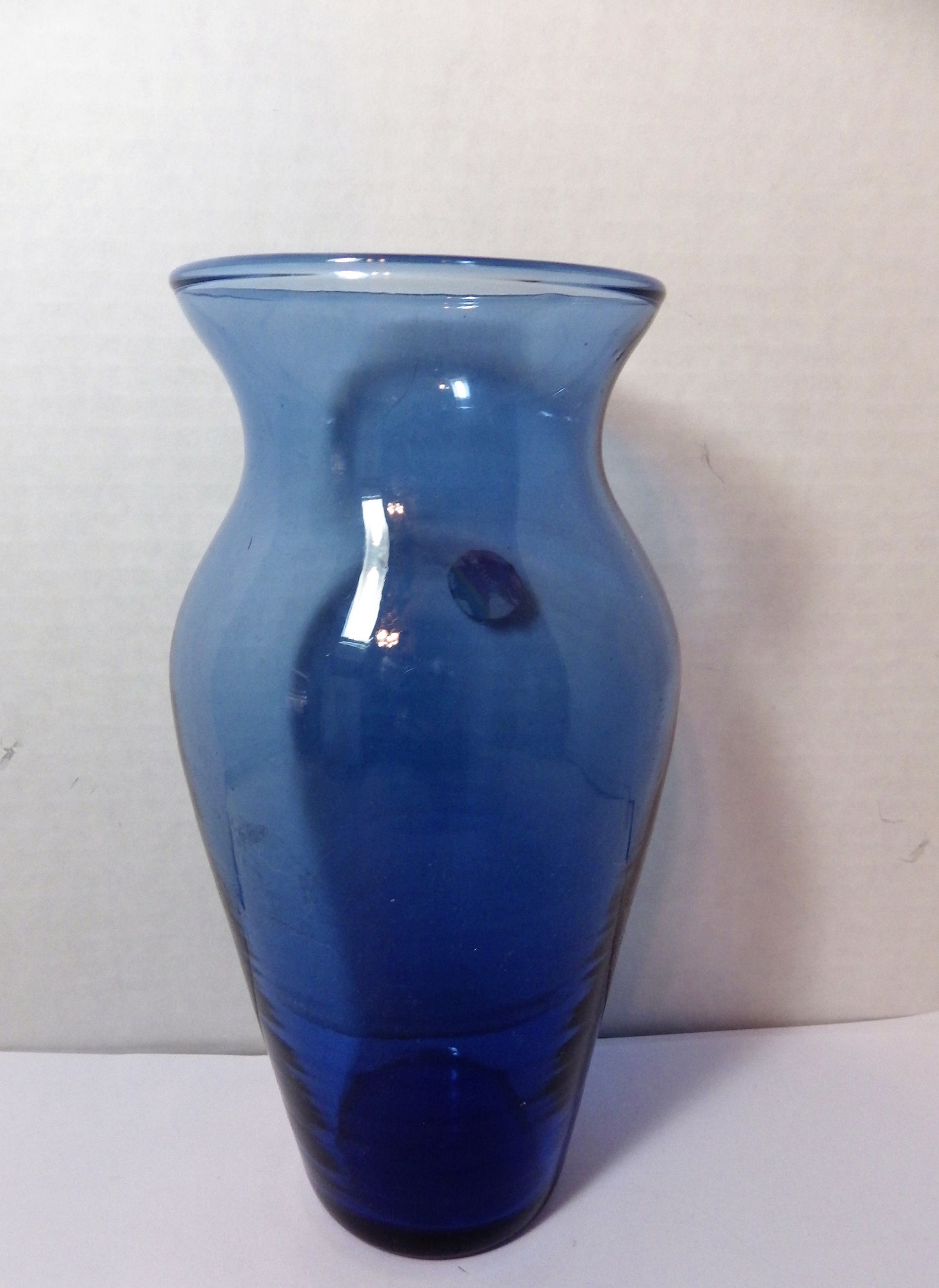Vintage Fostoria Blue Glass Flower Vase 8 Urn Shape Etsy