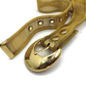 Gold mesh belt Gold Mesh Belt Buckle Band Ring main image 4