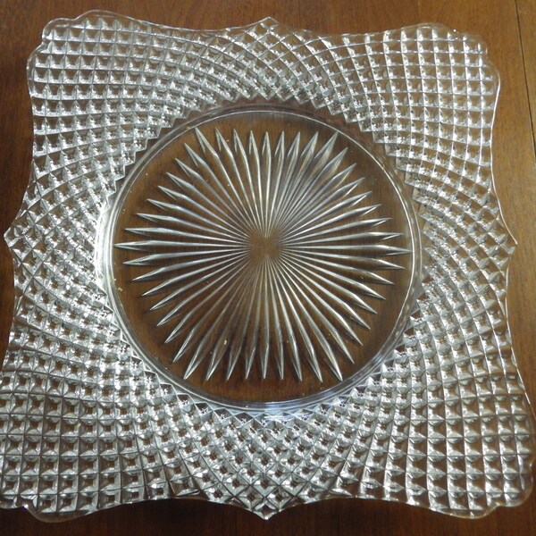 Square Glass Plate Etsy