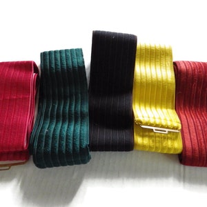 Vintage Cinch Belt Wardrobe/ (5) Different Colors/Deep Pink/ Burgundy/ Green/ Black/ Yellow