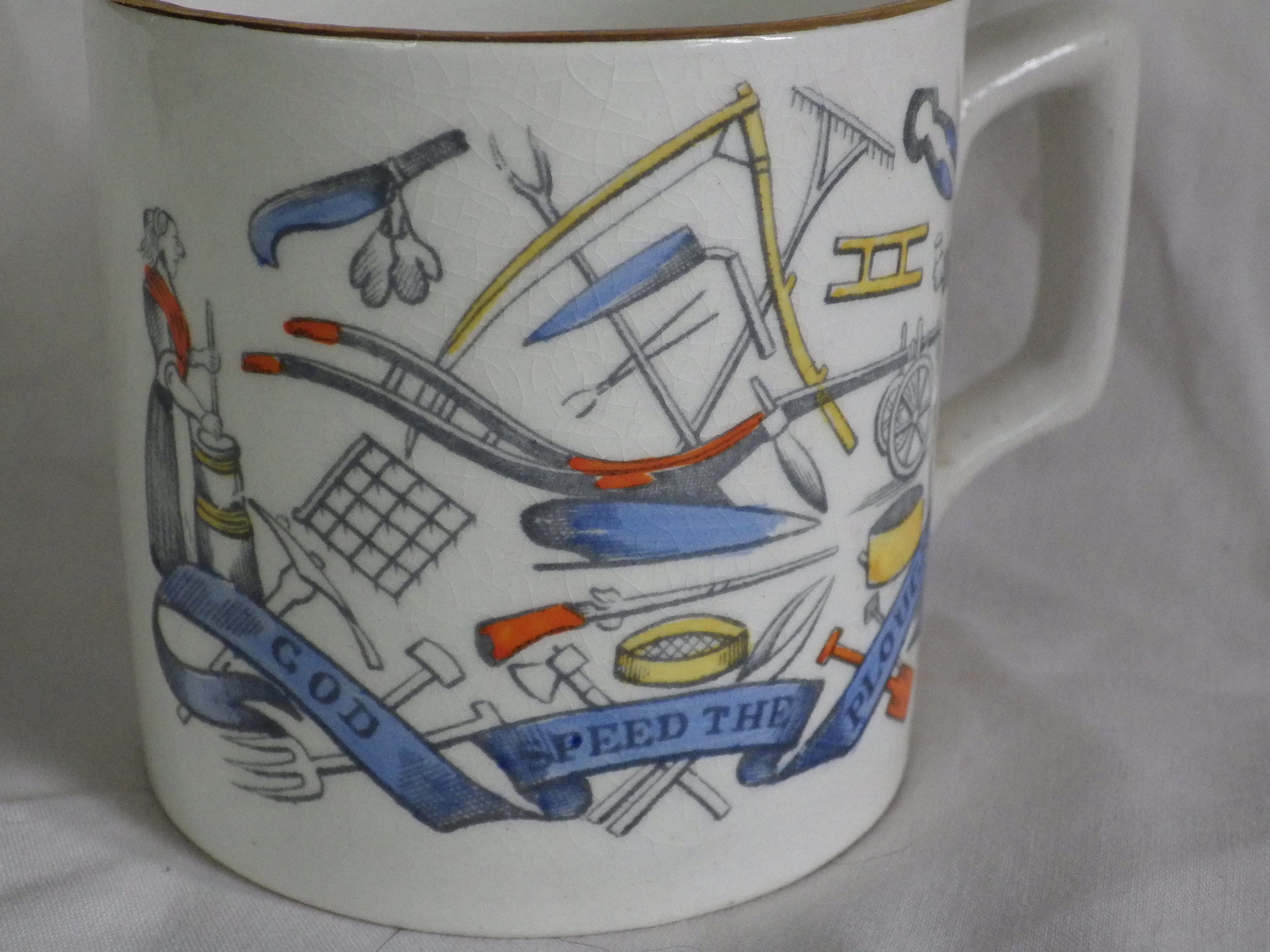 Vintage/ Antique Mug/God Speed the Plough/ Farmers Arms/ B&L/ Etsy Vintage/ Antique Mug/God Speed the Plough/ Farmers Arms/ B&L/ Etsy
