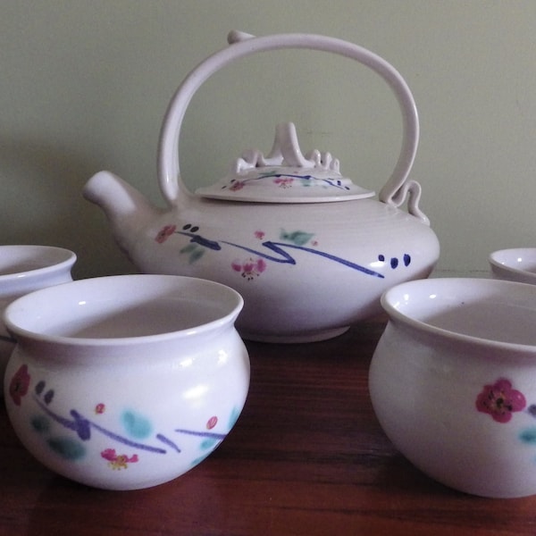Pottery Teapot Set Etsy