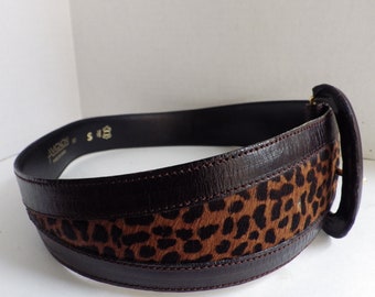 AVIGNON Skinny Fashion Leopard Pattern Gold Tone Belt Genuine Leather. Medium Avignon Women main image 2