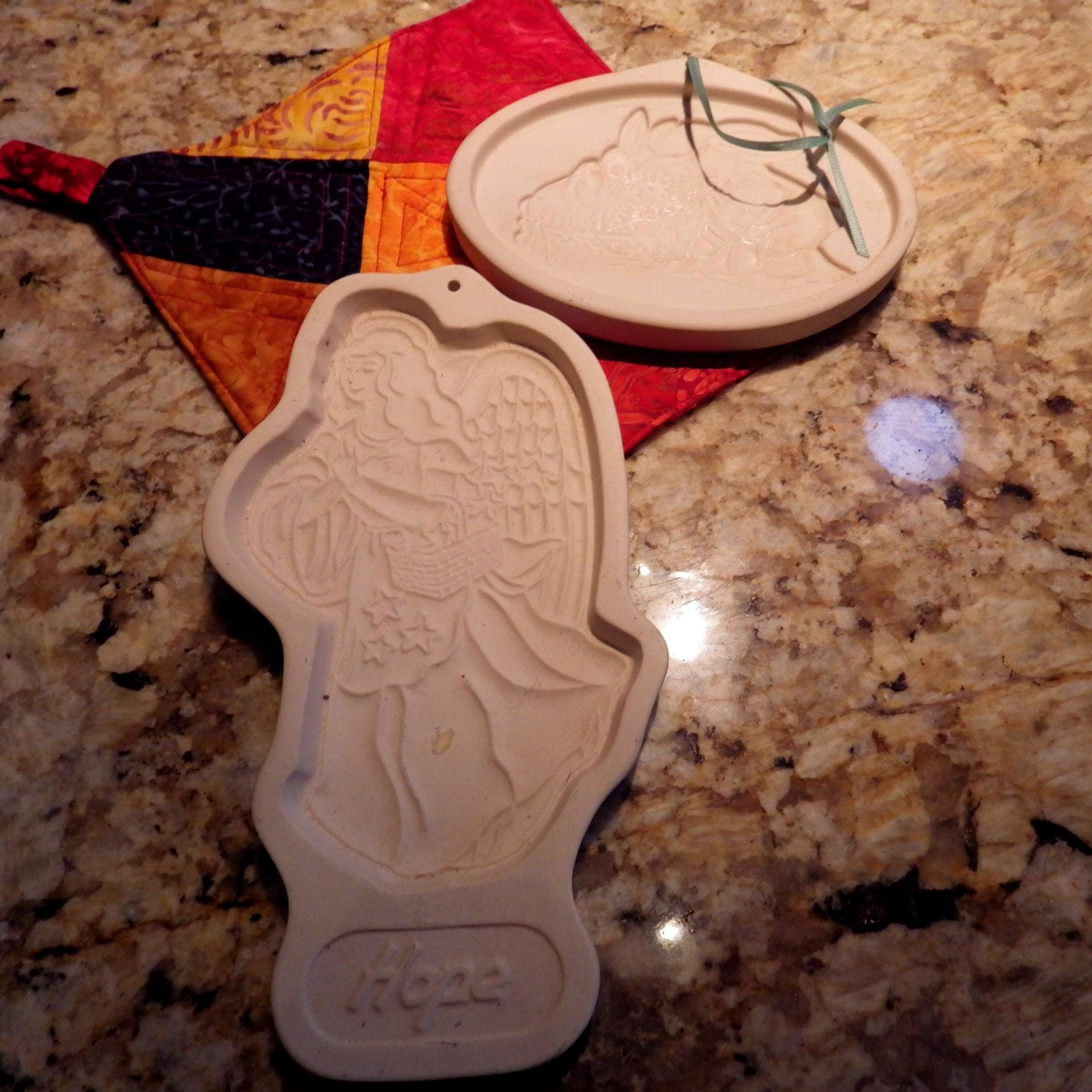 Two Longaberger Cookie/ Craft Molds/ Angel/ Easter Bunnies