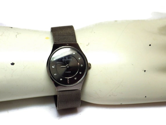 Reloj Skagen Mujer Slimline Carboncoal Dial Titanium 233XSTTM Carbon Etsy Mexico