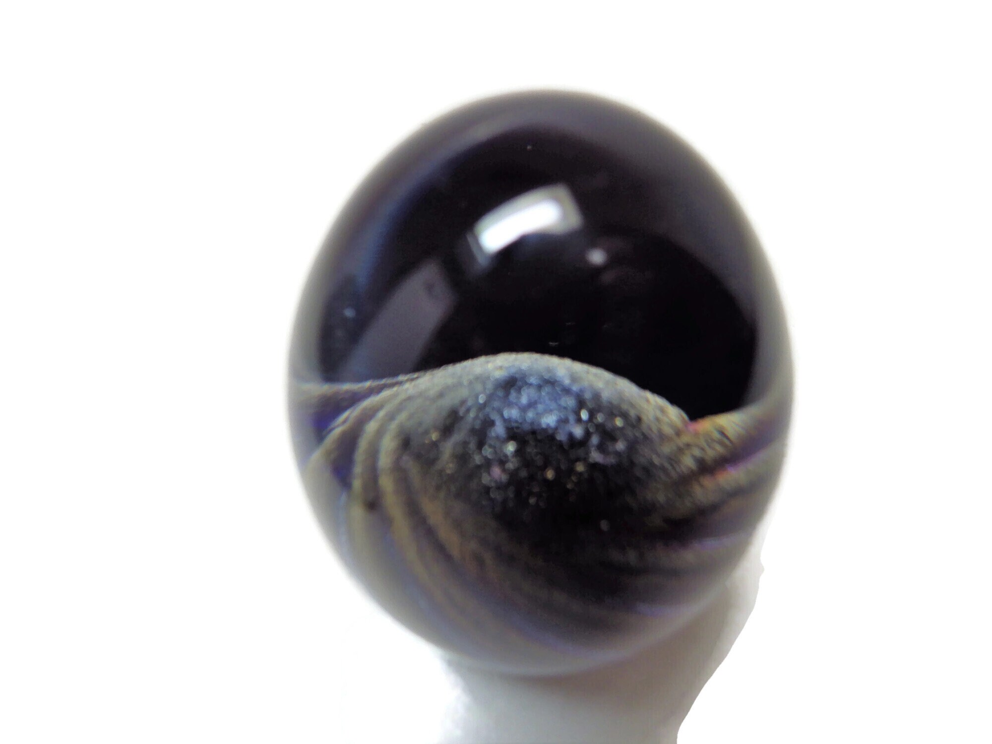 1984 Paperweight ROBERT EICKHOLT Clear Egg Shape Cobalt Blue