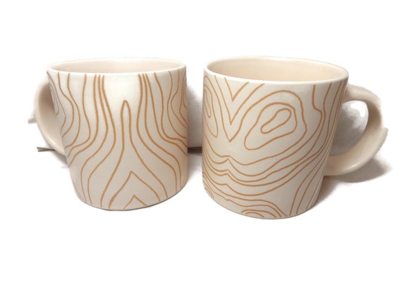 Two Whitney Kerney Mugs/Off-White and Terracotta … - image 4