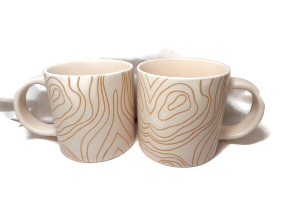 Two Whitney Kerney Mugs/Off-White and Terracotta … - image 3