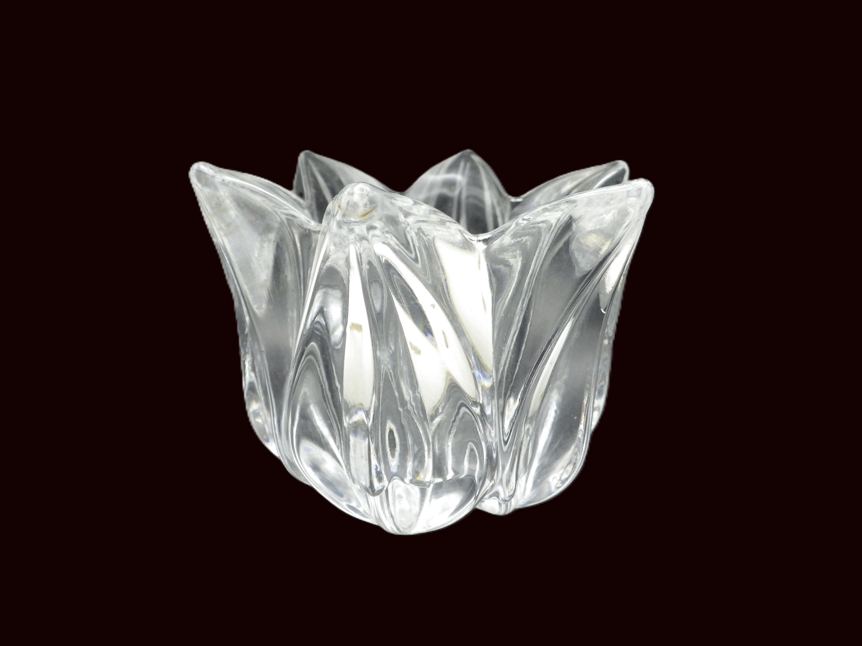 Kosta Boda Rose Crystal Votive Holder - Full Lead Crystal, Sweden