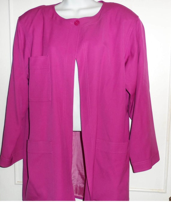1980s Vintage Ungaro Solo Donna Paris Fuchsia Designer Jacket Made 