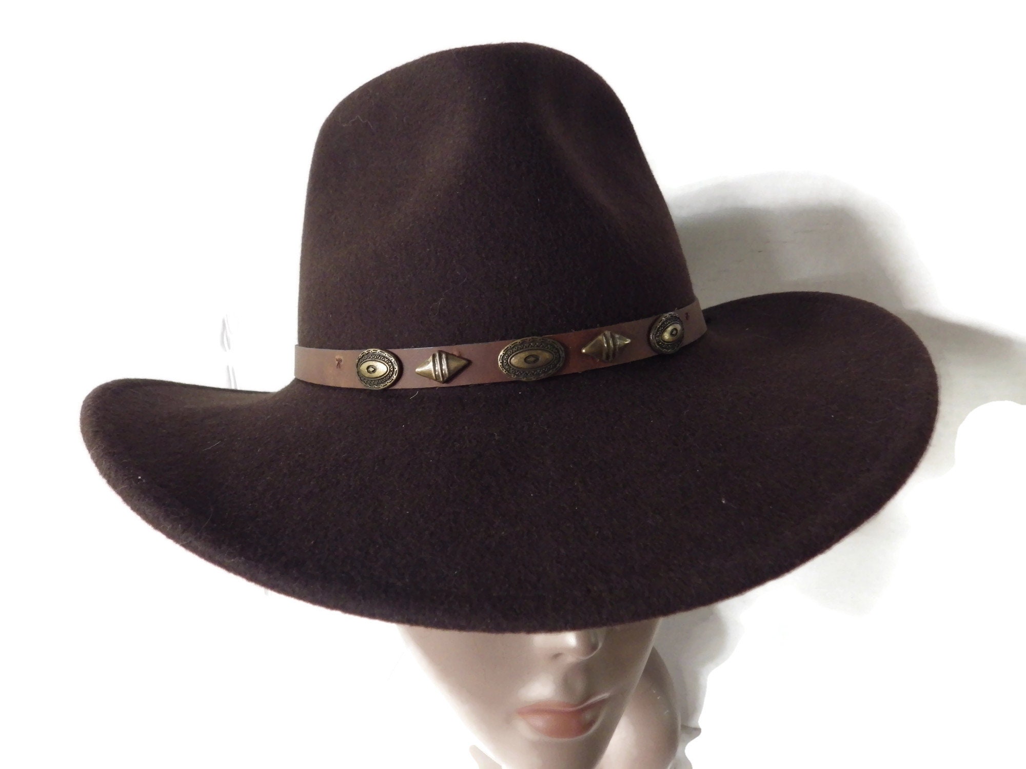Scala Felt Wool Hat Women’s Small/Medium Brown Slouch Cowboy Western EUC Adan Wool Felt Western Hat – Village Hat Shop main image 2