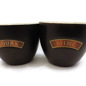Two Baileys Irish Cream Ceramic Cups/ &quot;Yours&quot;/ &quot;Mine&quot;
