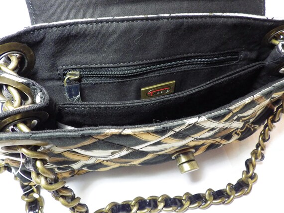 Vintage Talbot's Quilted Bag/ Chain Strap/ Black/… - image 2
