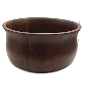 Large Walnut Wood Salad Bowl/ Mid Century Danish Modern