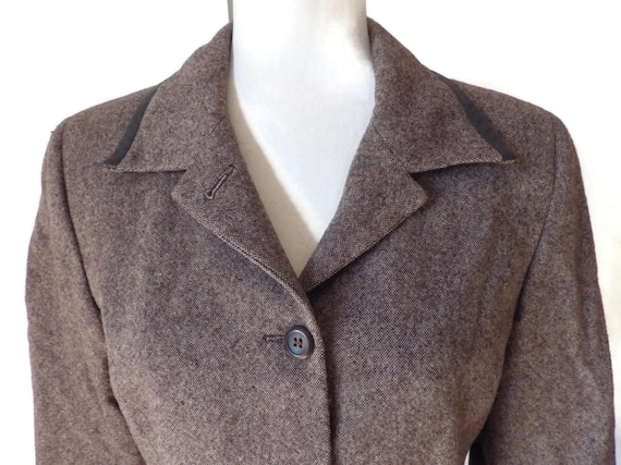 Vintage Pendleton Wool Jacket/ Leather Trim/ 10P - image 2