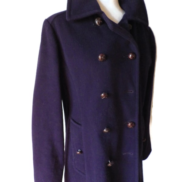 1990s Vintage Mackintosh Authentic Peacoat Navy Blue Size 12 Made in USA