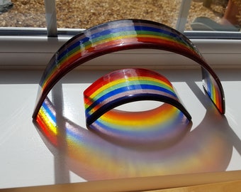 Personalised Pet Memorial Ashes Glass, Fused Glass Rainbow Bridge,  Pet Loss Gift, Dog Memorial, Gifts for Grieving, Rainbow Pet Urn