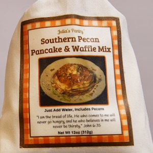 Fluffy Pancake and Waffle Mix with Chopped Pecans, 12oz Bag, Made from scratch recipe