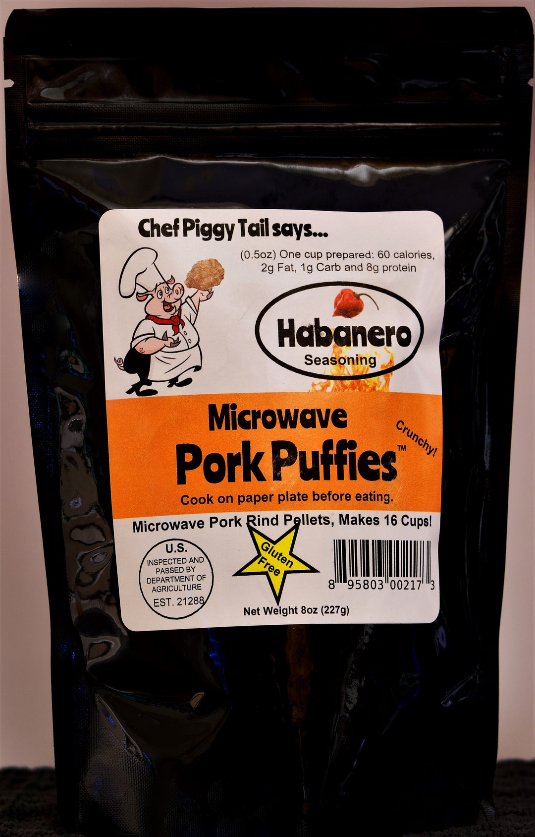 Pork Rinds Mircowave Microwave Pork Rinds 8oz, Habanero, High Protein Puffed Snack, Fresh ...
