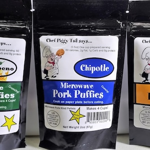 Lots of Hot, Hot, Hot - Microwave Pork Rinds 6 pack, Jalapeno Pork Rinds, Habanero Pork Rinds, Chipotle Pork Skins, 2oz each