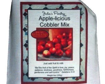 Apple Cobbler Mix, 9oz Cloth Gift Bag, Easy and Quick Dessert, Cinnamon Apple Dessert