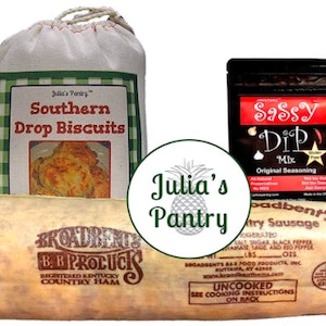 Sausage Balls Meal Prep Kit, 1# Smoked Country Sausage, Buttermilk Drop Biscuit Mix, Original Sassy Dip Mix, Recipe Card
