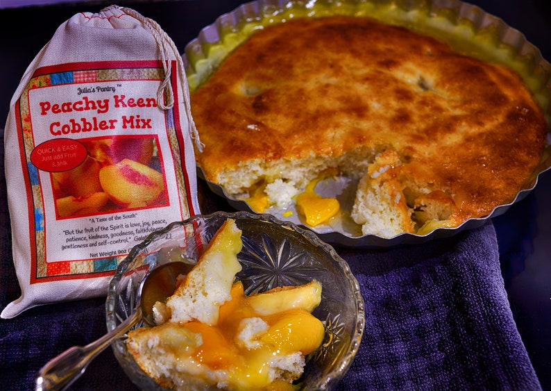 Southern Peach Cobbler Mix 9oz Cloth Quick and Easy Dessert image 2