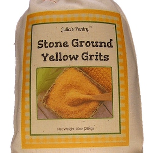 Stone Ground Yellow Grits, 10oz, Old Fashioned Grits, Creamy Grits, Yellow Corn Grits