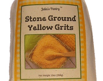 Stone Ground Yellow Grits, 10oz, Old Fashioned Grits, Creamy Grits, Yellow Corn Grits