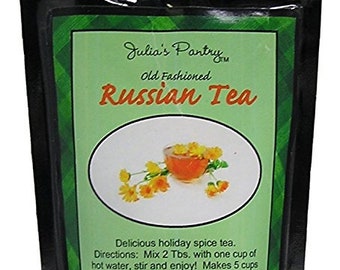 Russian Spice Tea Mix, 4 packages 5.25oz, Holiday Beverage, Instant Spiced Tea Mix, Party Gift, Traditional Southern Recipe Mix